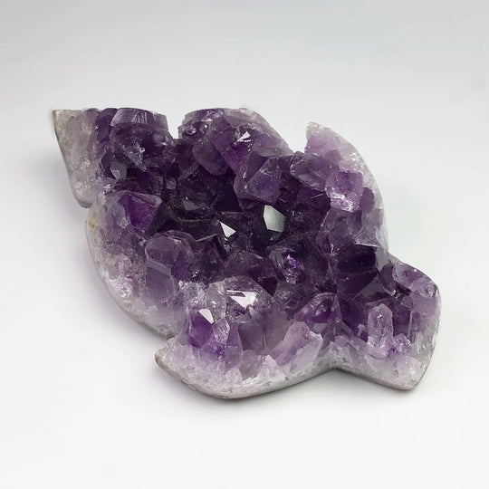 Amethyst Druze Cluster Leaf Carving