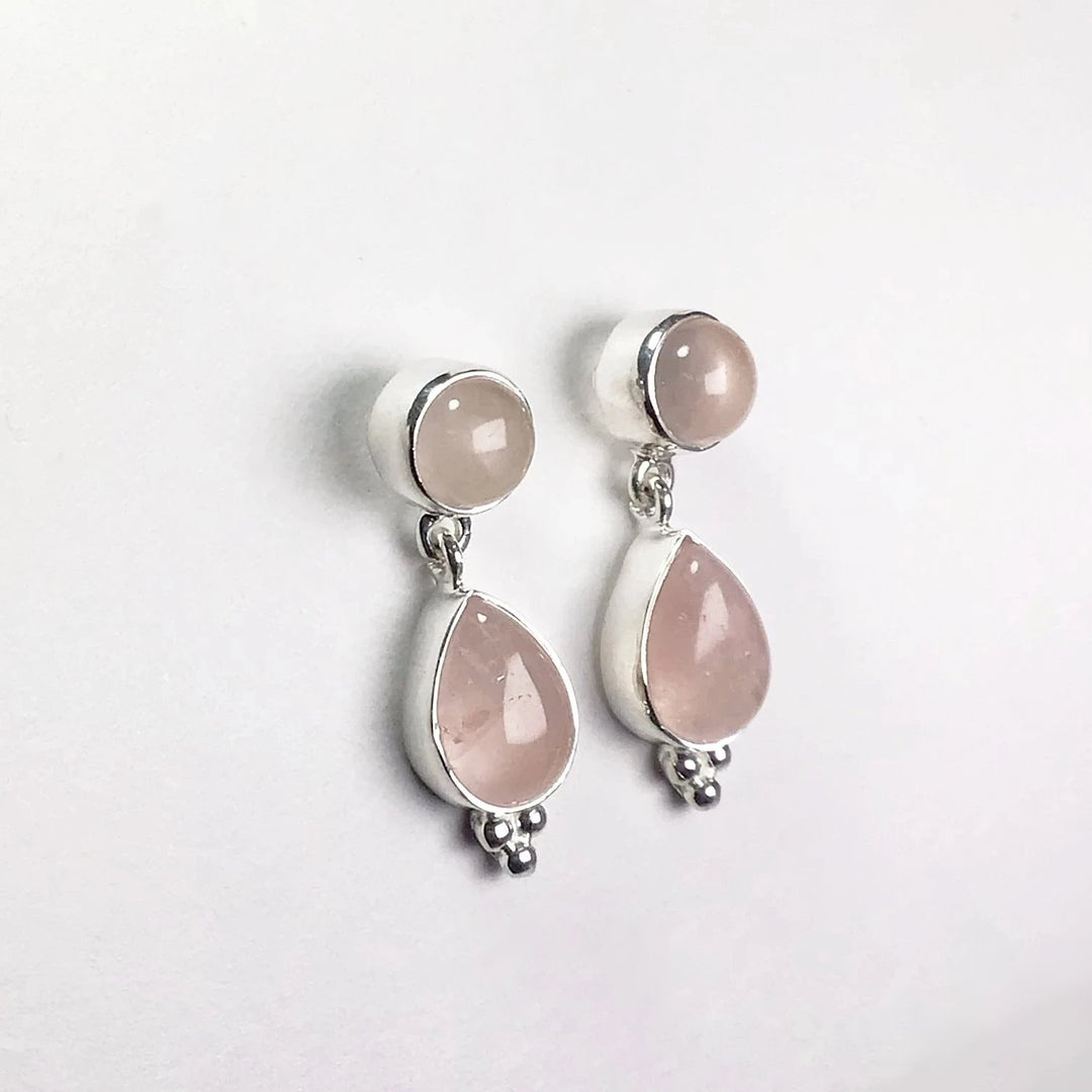 Rose Quartz Stud Earrings