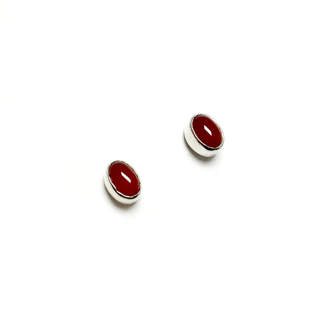 Carnelian Agate Stud Earrings