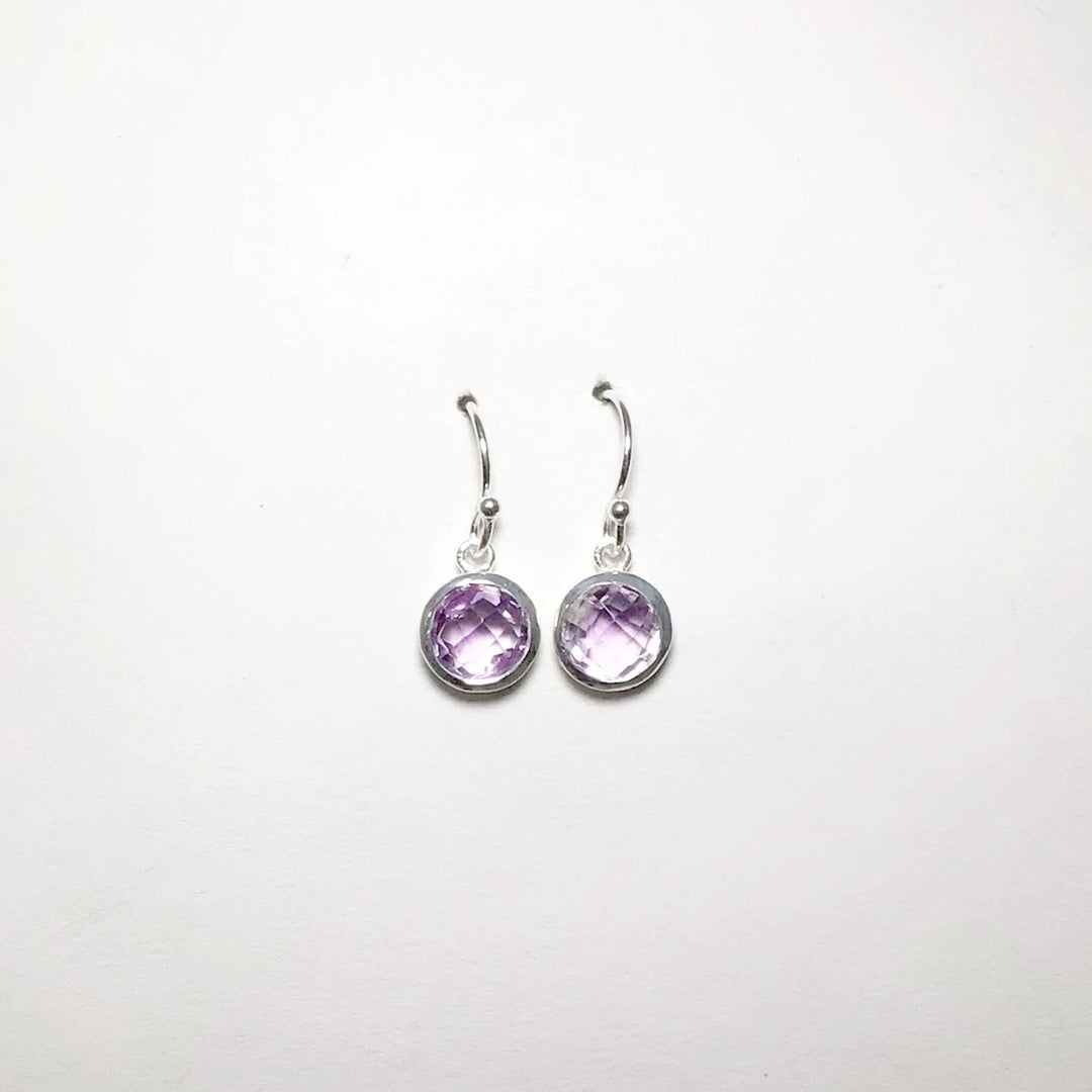 Amethyst Faceted Dangle Earrings