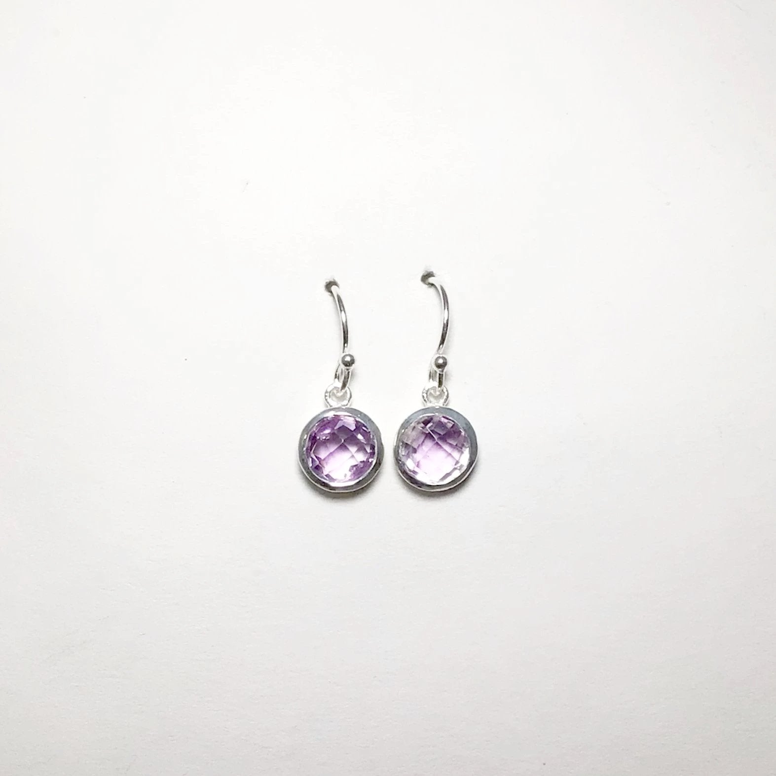 Amethyst Faceted Dangle Earrings