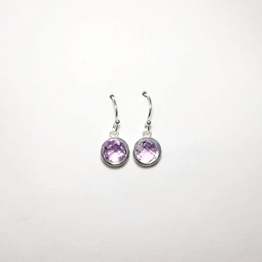 Amethyst Faceted Dangle Earrings