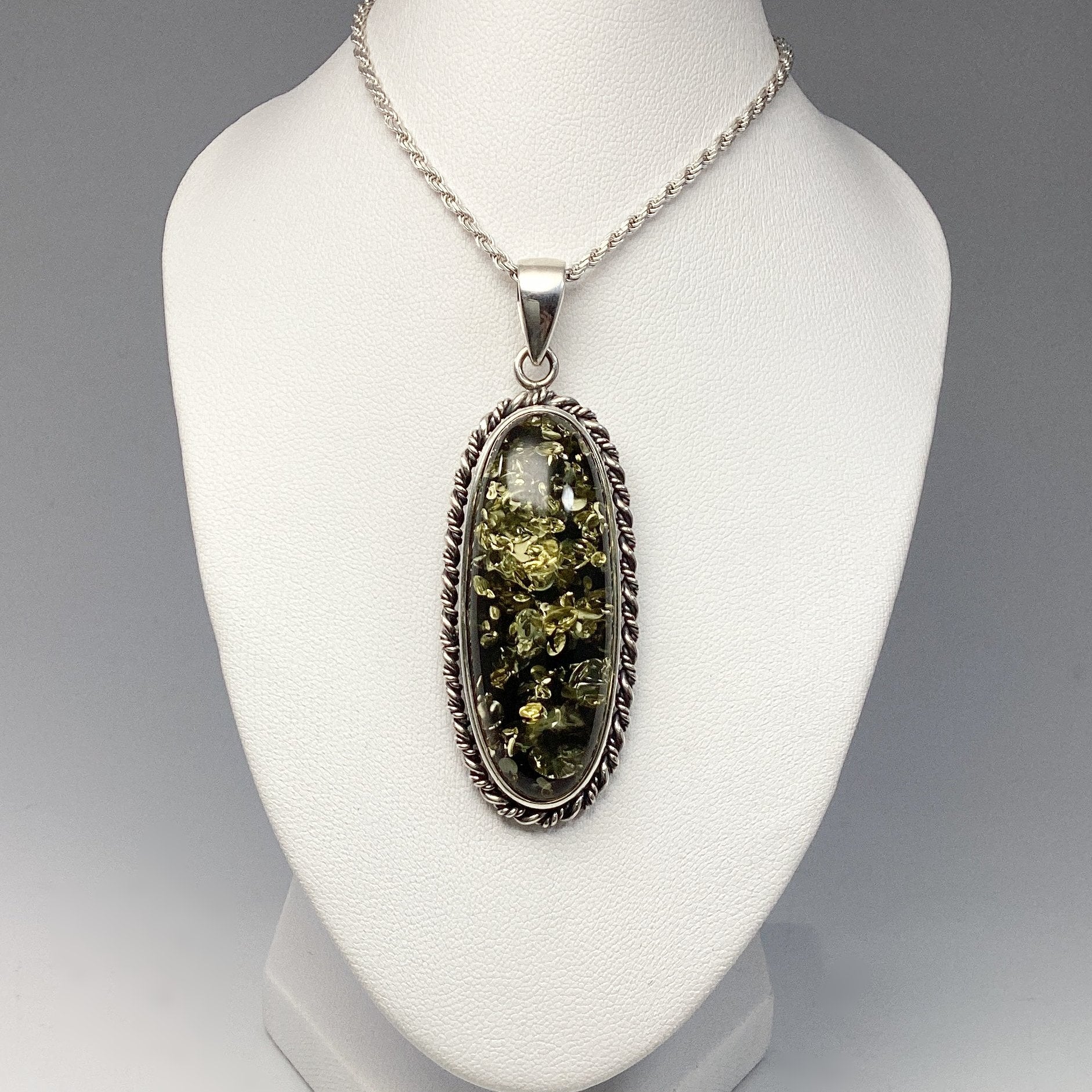 Green Amber Pendant