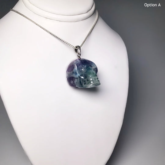 Fluorite Skull Pendant at $65 Each