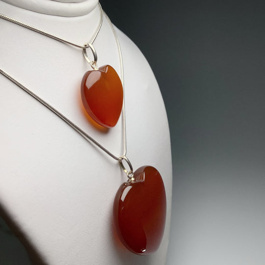 Carnelian Agate Heart Pendant