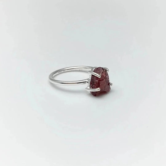 Raw Garnet Ring