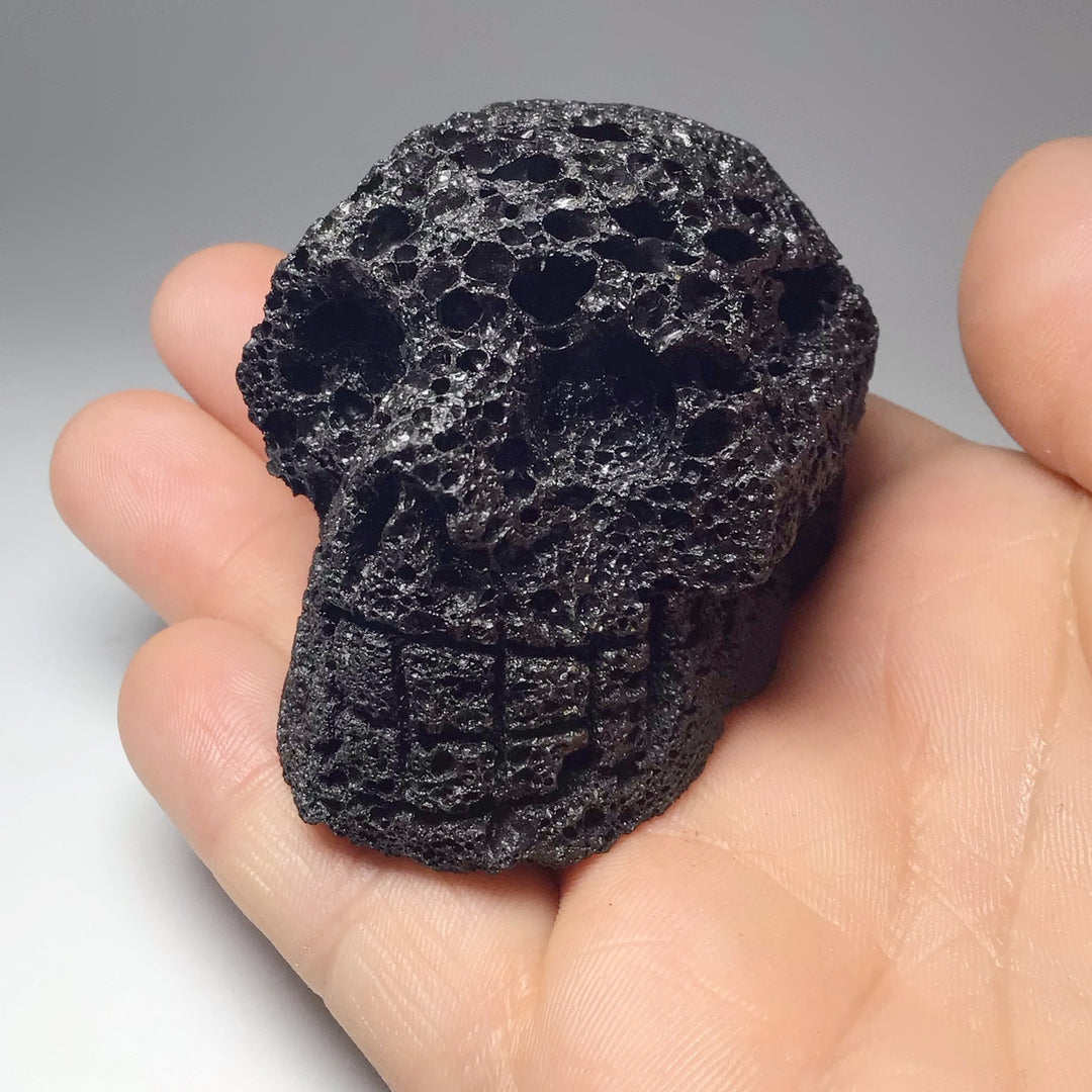 Carved Lava Stone Skull