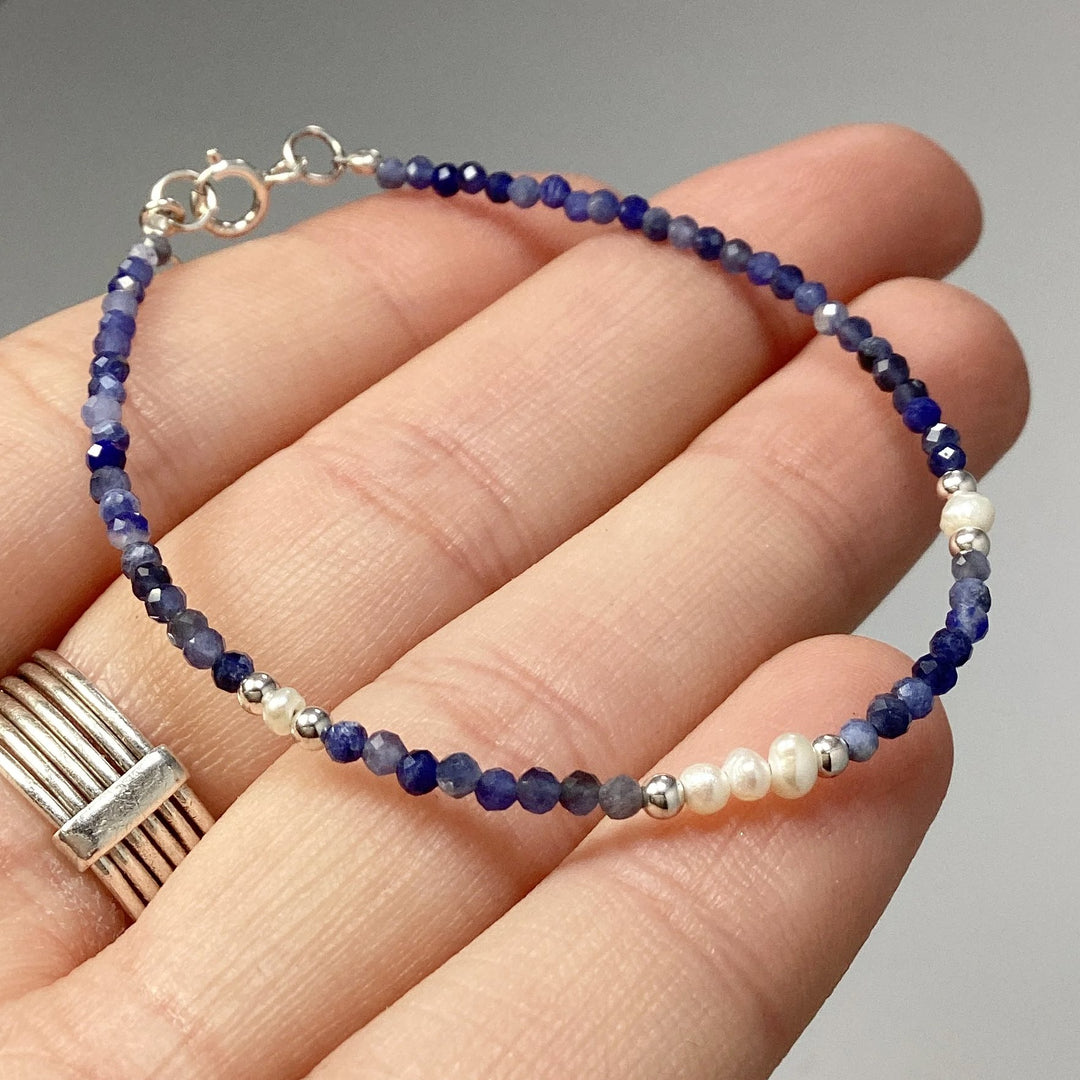 Sodalite and Pearl Bracelet