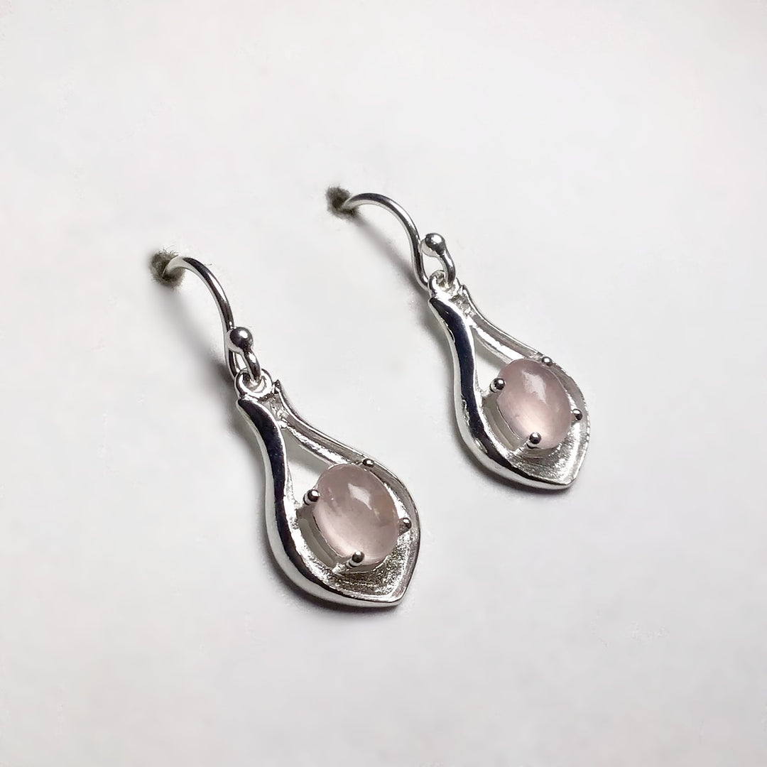 Rose Quartz Dangle Earrings