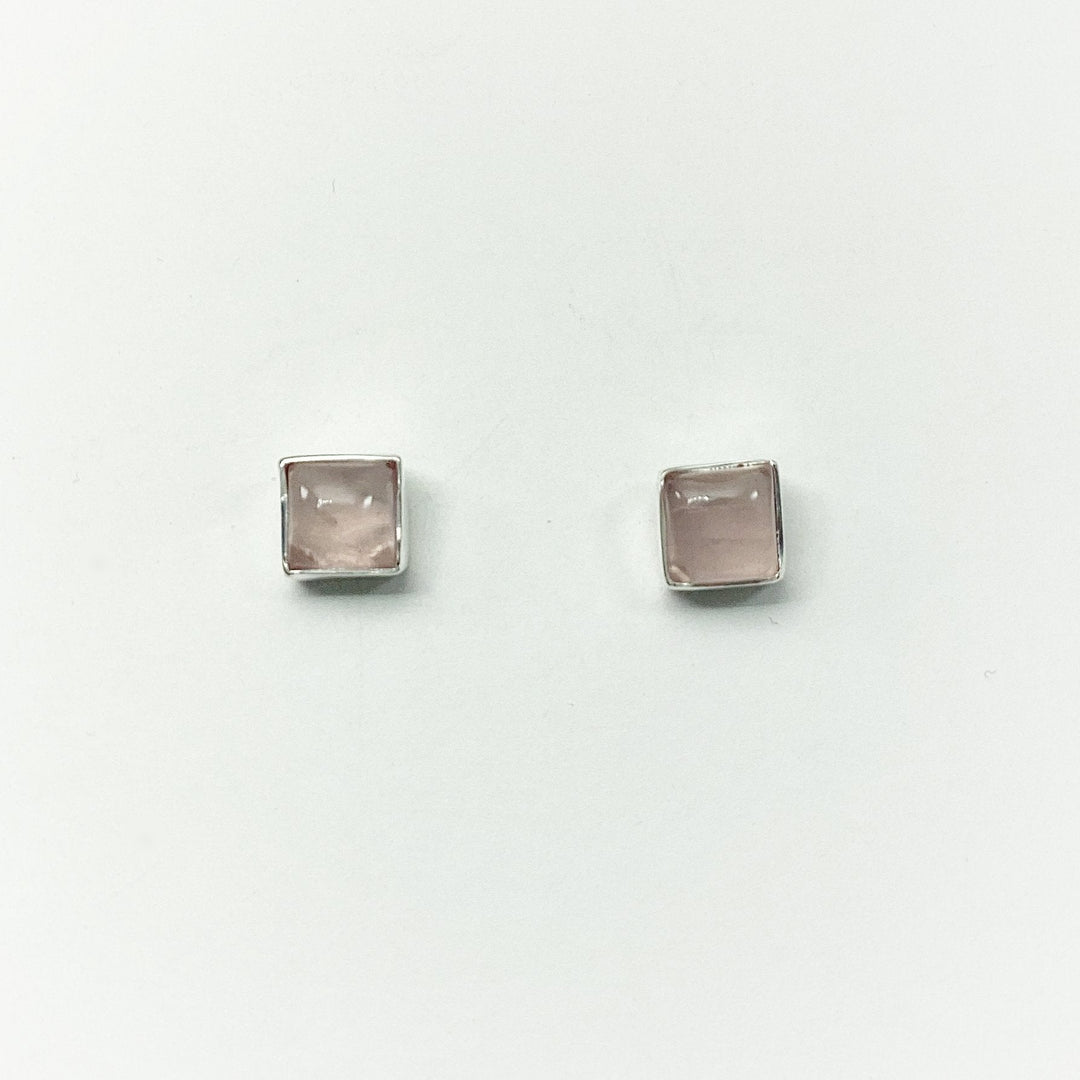 Rose Quartz Stud Earrings