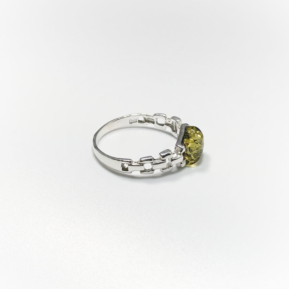 Green Amber Ring