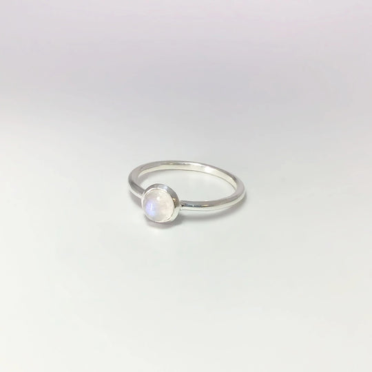 Rainbow Moonstone Ring