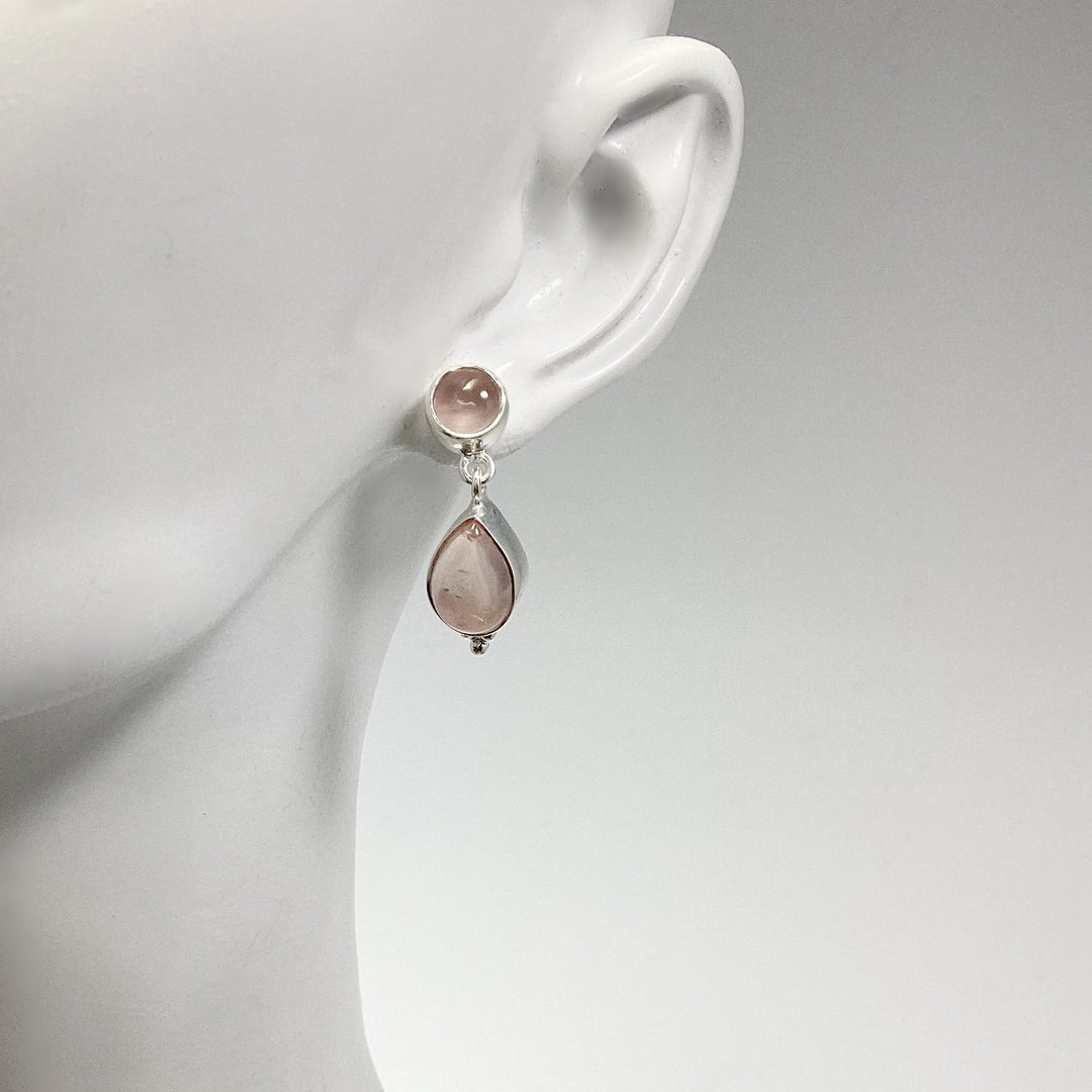 Rose Quartz Stud Earrings