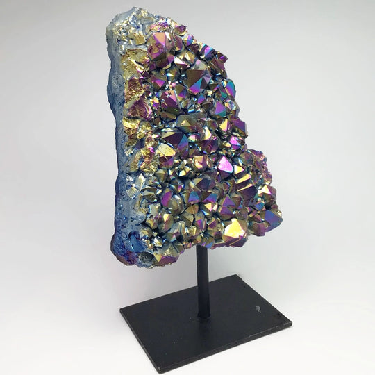 Rainbow Amethyst Druze Cluster On Stand