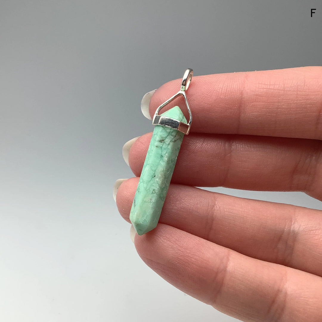 Chrysoprase Double Terminated Point Pendant