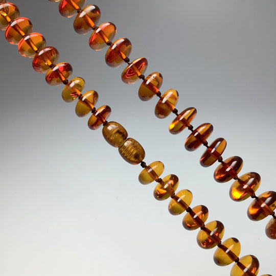 Cognac Amber Beaded Necklace