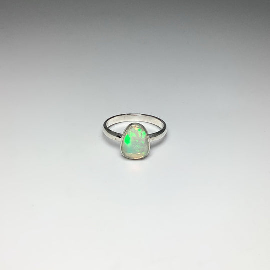 Faceted Ethiopian Fire Opal Ring