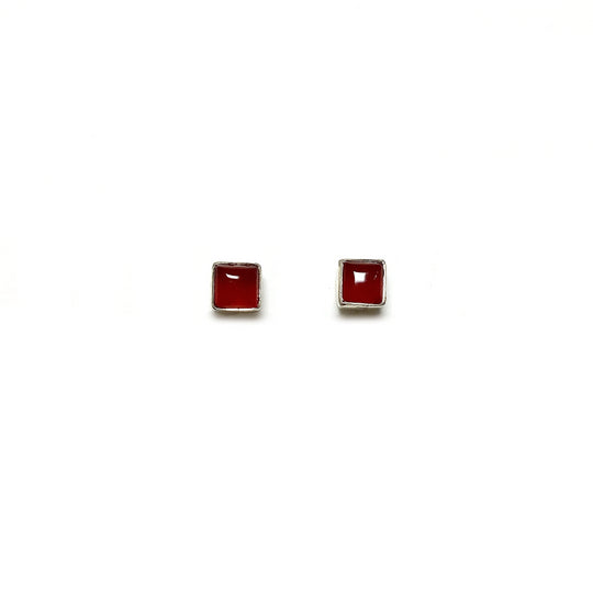 Carnelian Agate Stud Earrings