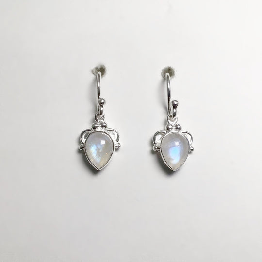 Rainbow Moonstone Dangle Earrings