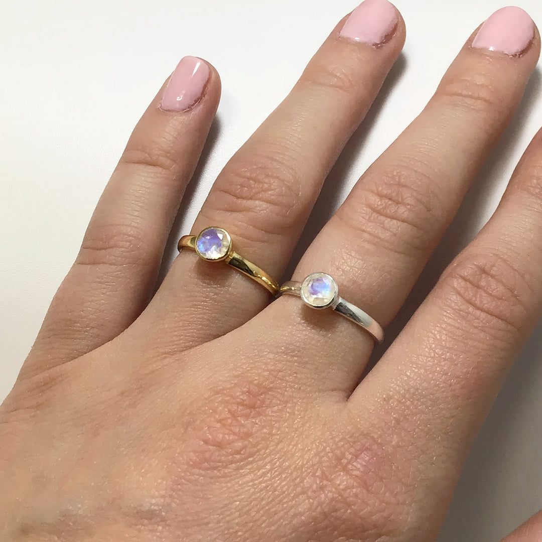 Rainbow Moonstone Ring