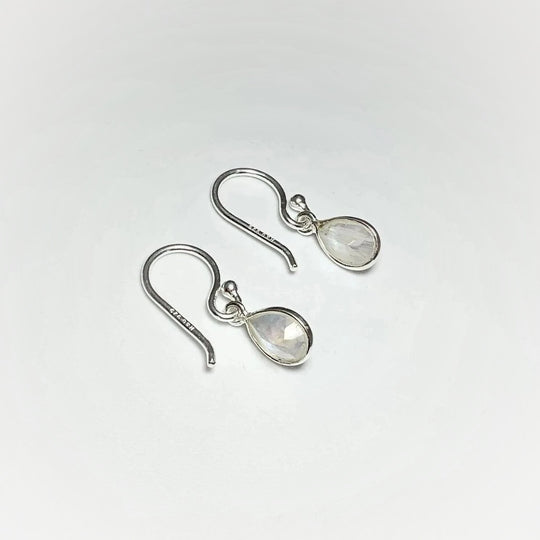 Rainbow Moonstone Dangle Earrings