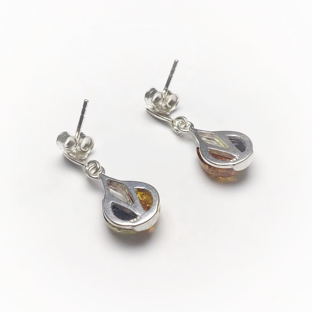 Mixed Amber Stud Earrings