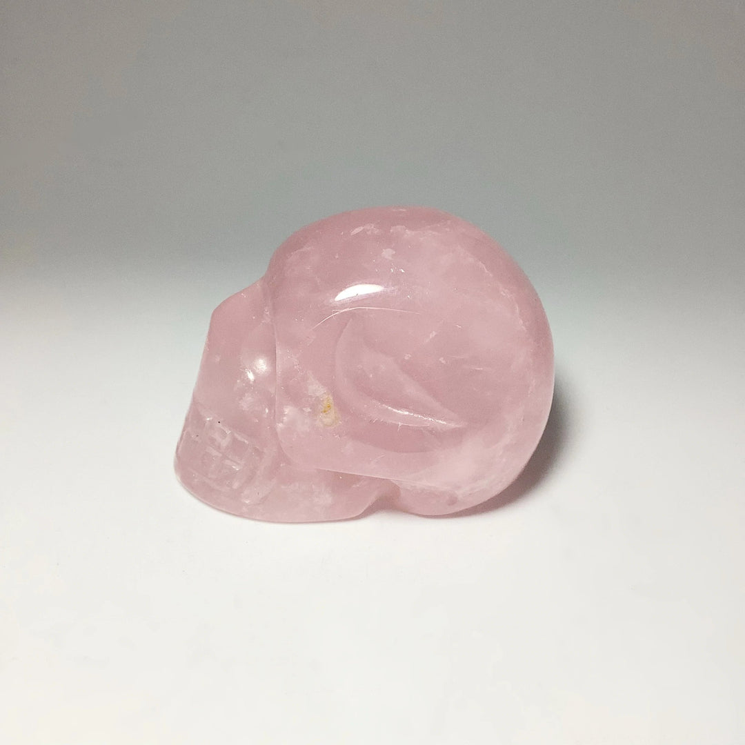 Carved Rose Quartz Skull