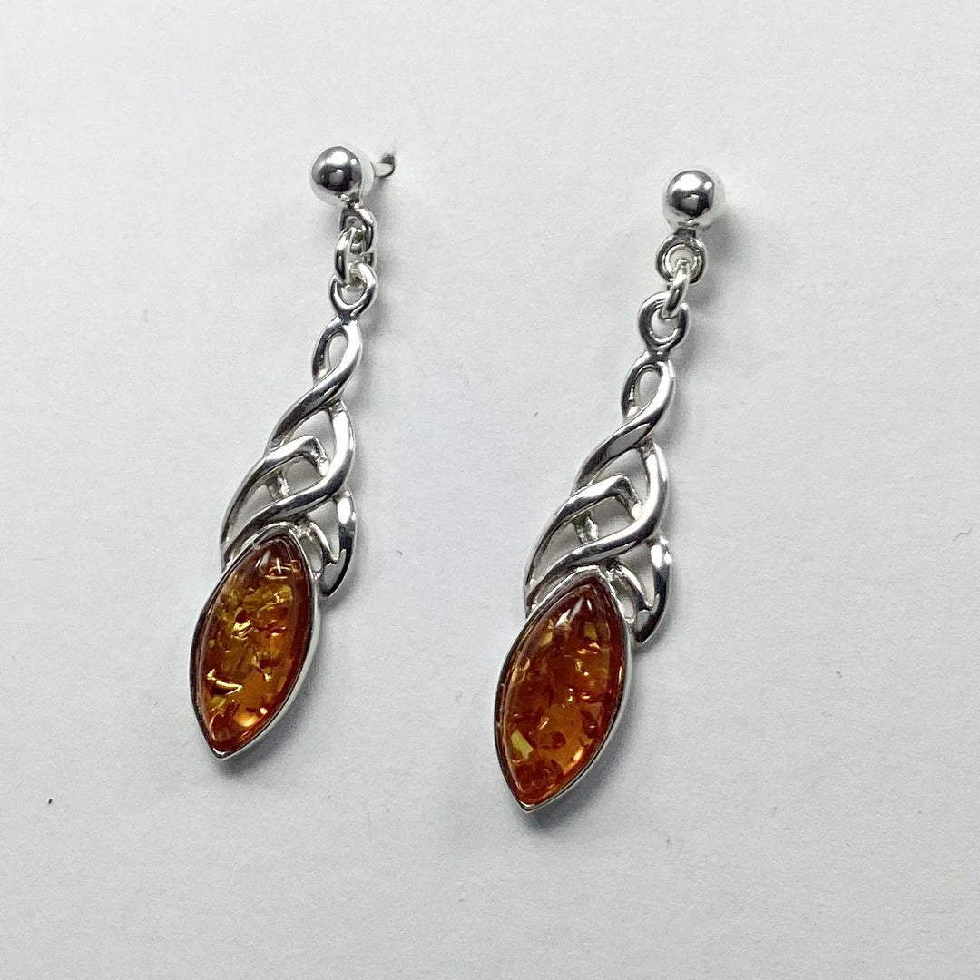 Cognac Amber Stud Earrings