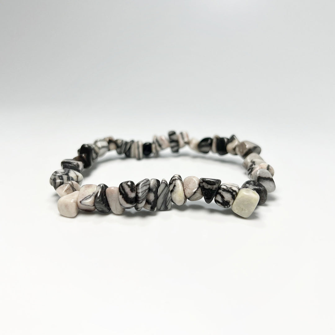 Web Jasper Chip Beaded Bracelet