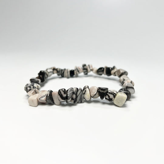 Web Jasper Chip Beaded Bracelet