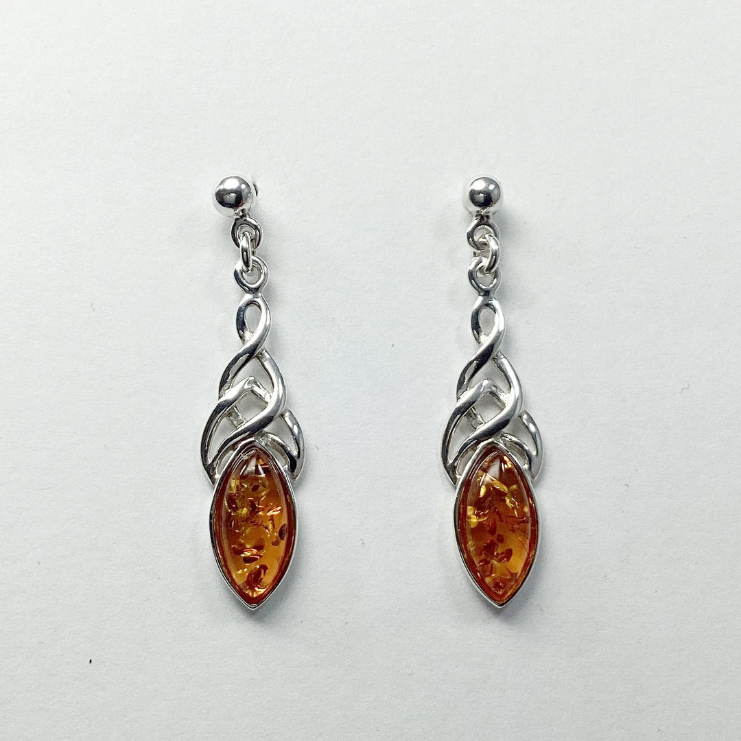 Cognac Amber Stud Earrings