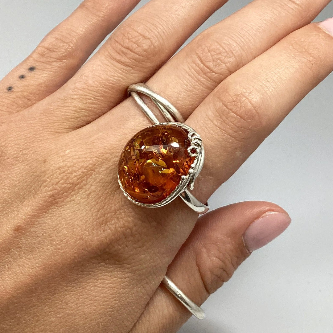 Cognac Amber Ring