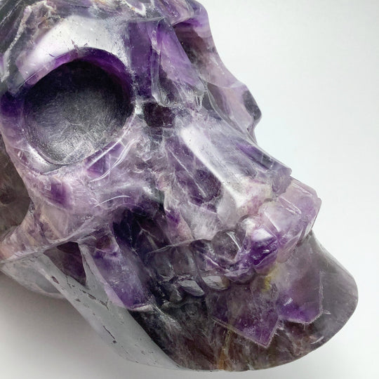 Large Chevron Amethyst Crystal Skull