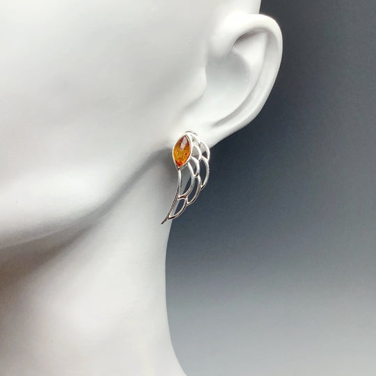 Cognac Amber Earrings