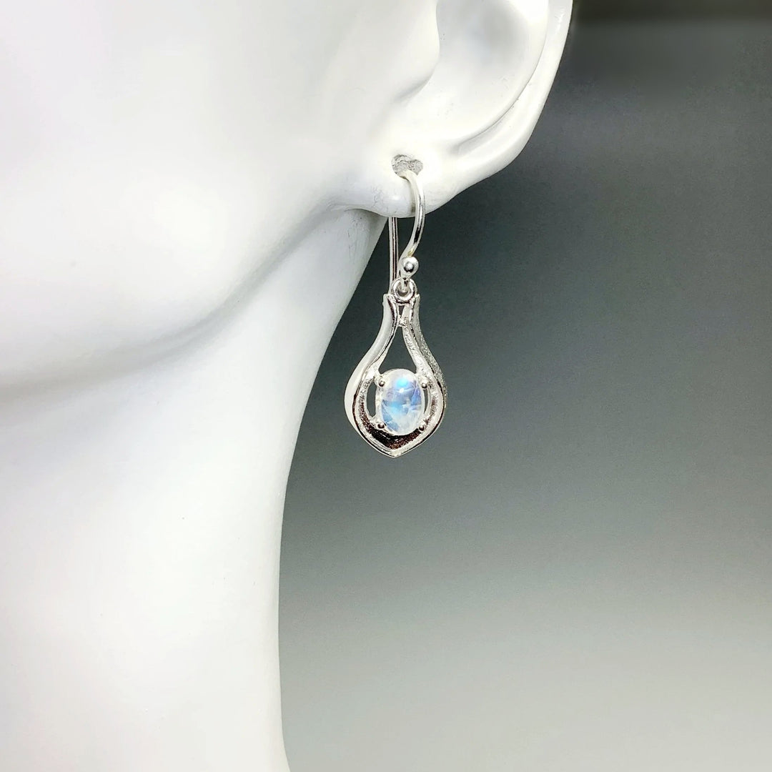 Rainbow Moonstone Dangle Earrings