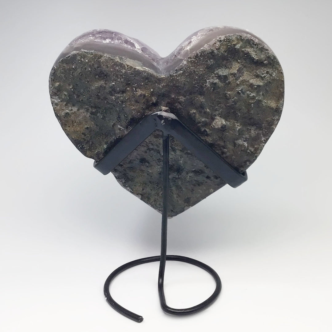 Amethyst Druze Cluster Heart On Stand