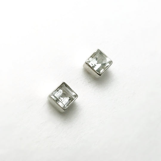 Green Amethyst Stud Earrings