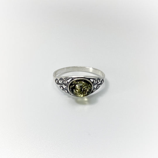 Green Amber Ring