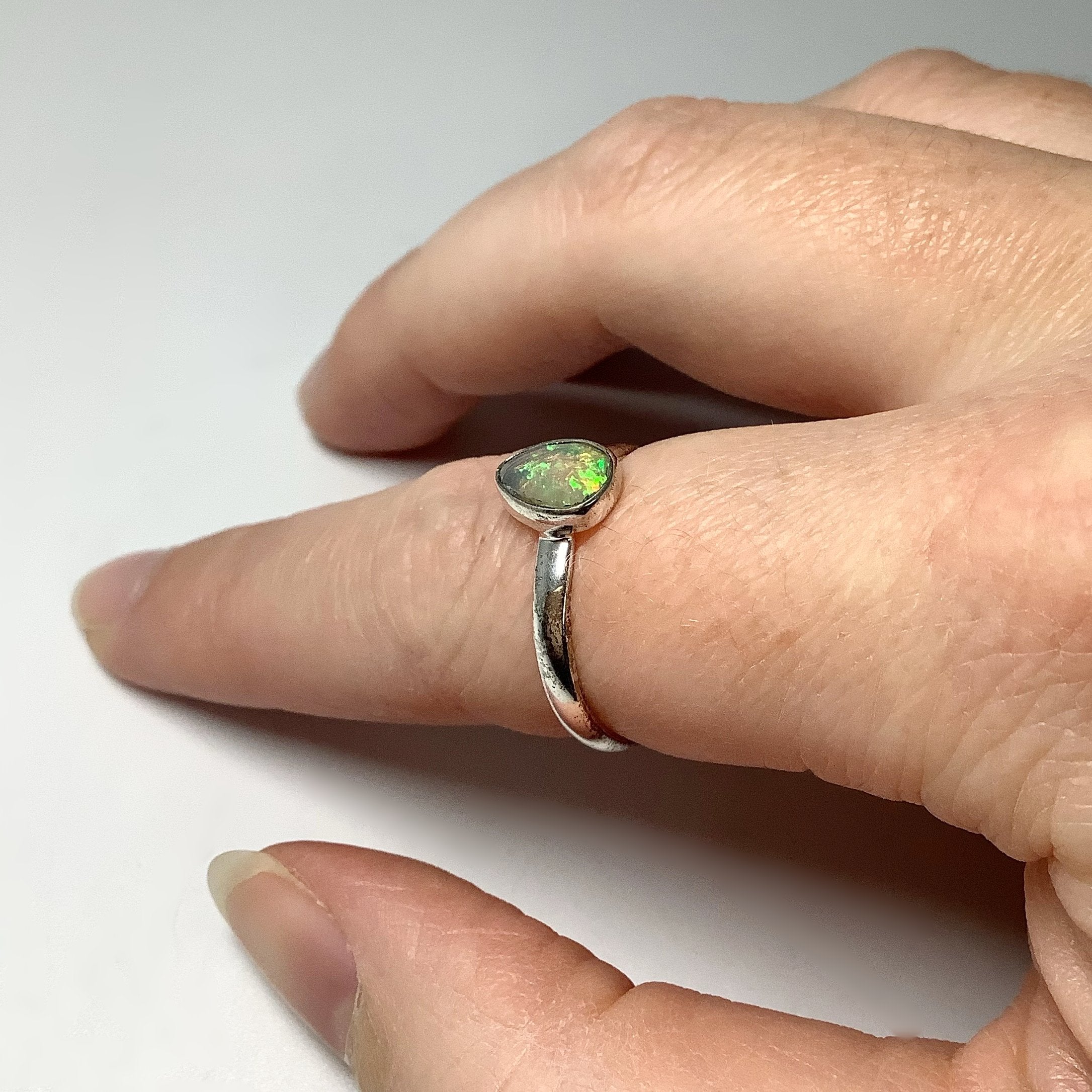 Faceted Ethiopian Fire Opal Ring