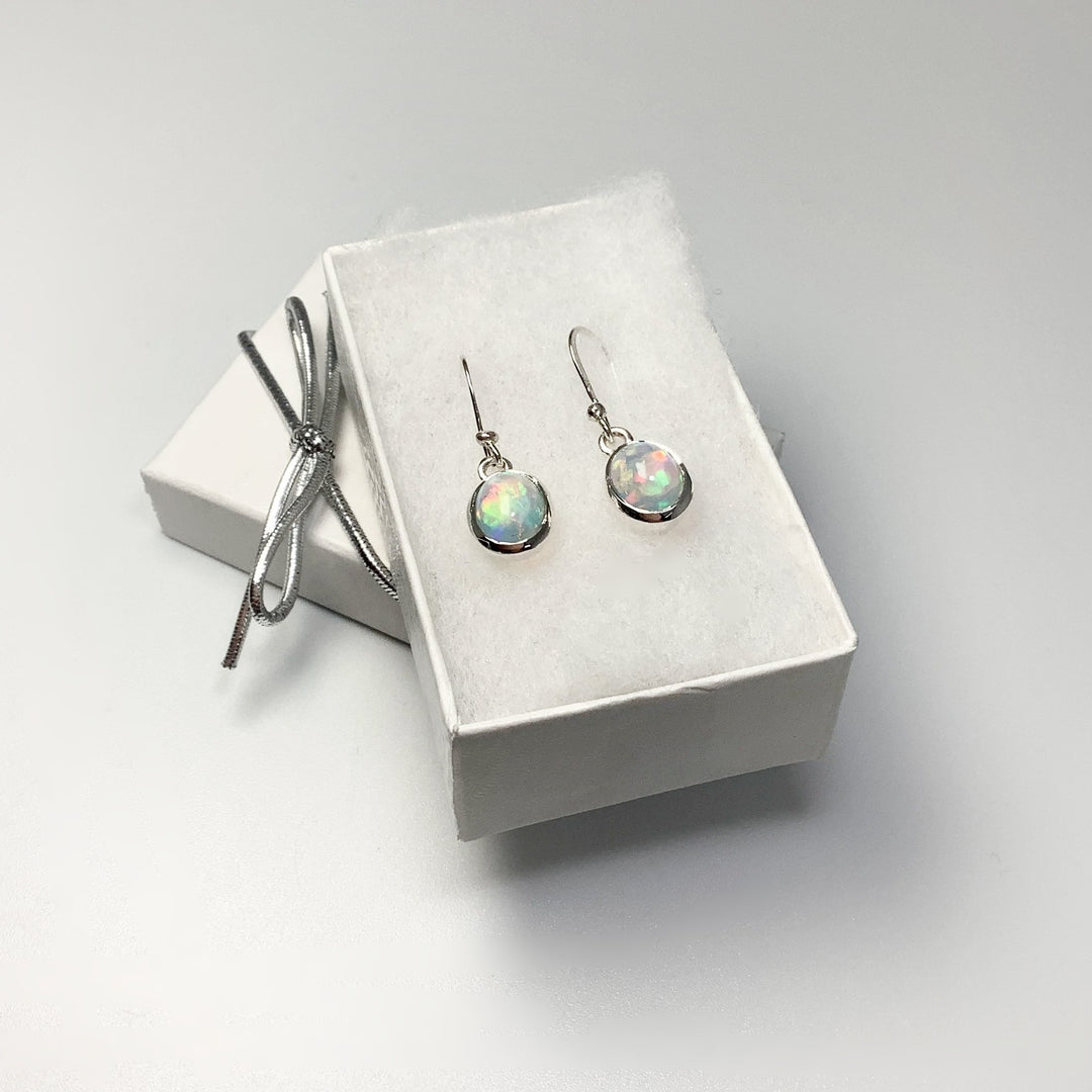 Ethiopian Fire Opal Dangle Earrings