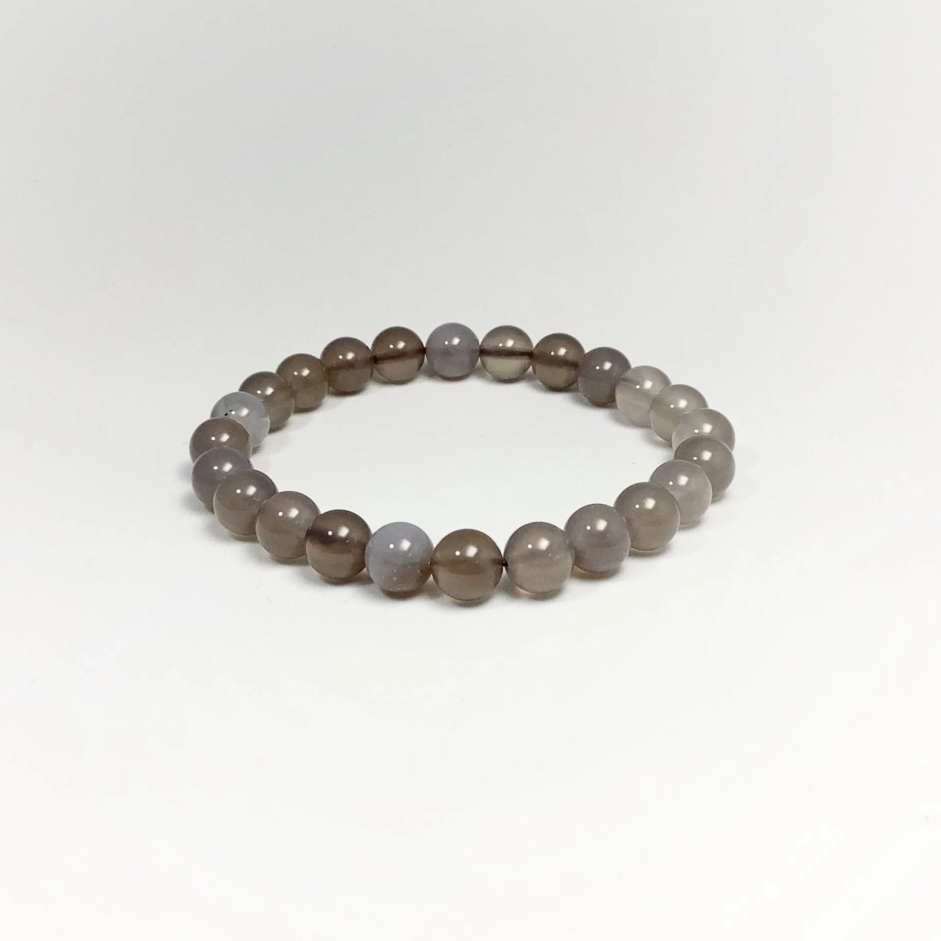 Grey Agate Beaded Bracelet