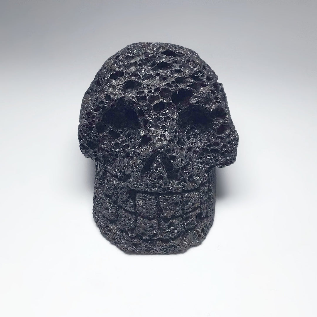 Carved Lava Stone Skull