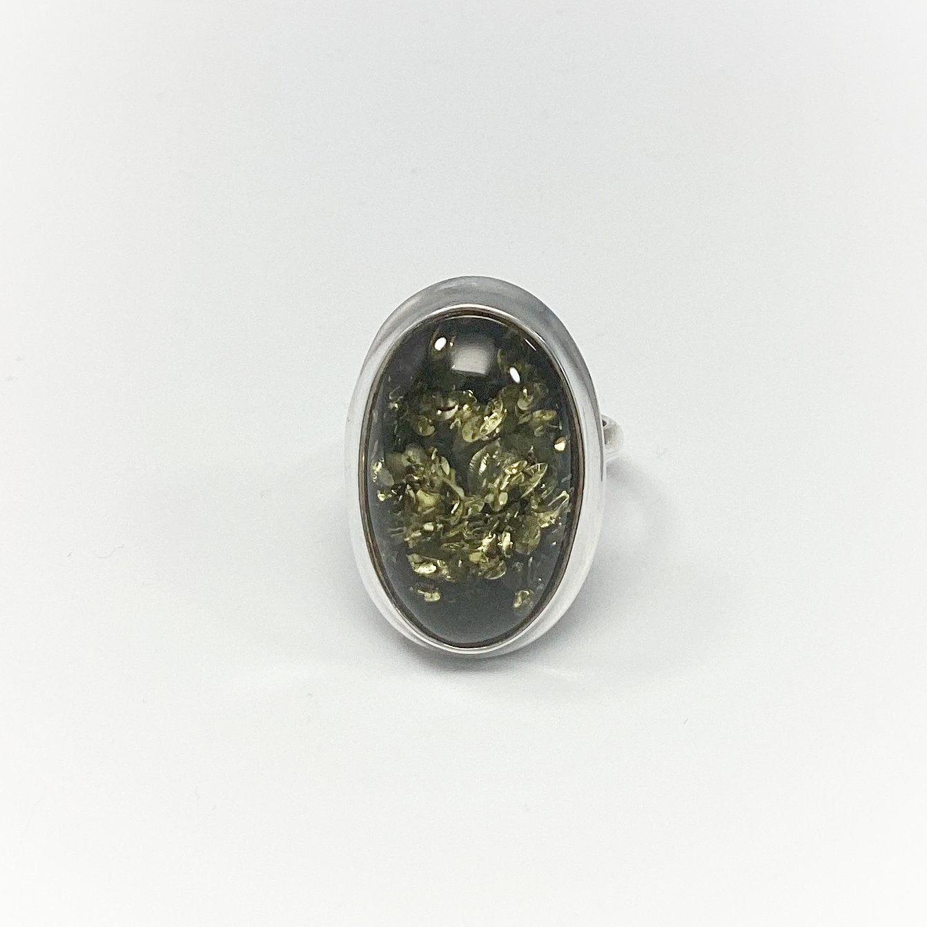 Green Amber Ring