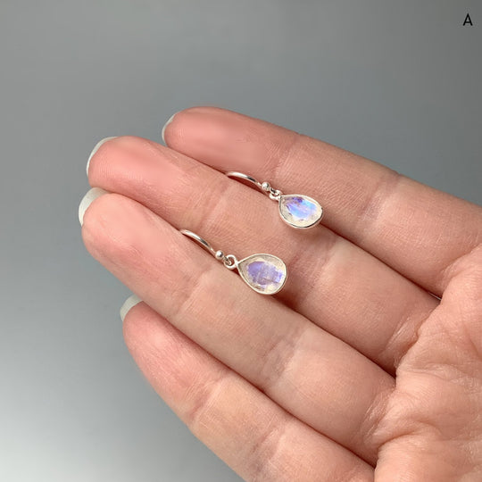 Rainbow Moonstone Dangle Earrings