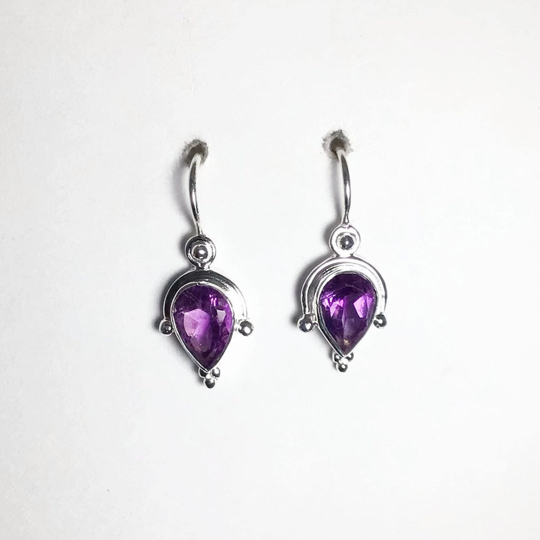 Amethyst Faceted Dangle Earrings