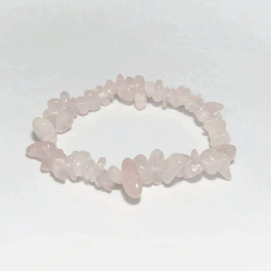 Rose Quartz Chip Beaded Bracelet