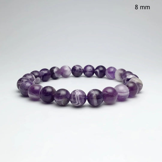 Chevron Amethyst Beaded Bracelet