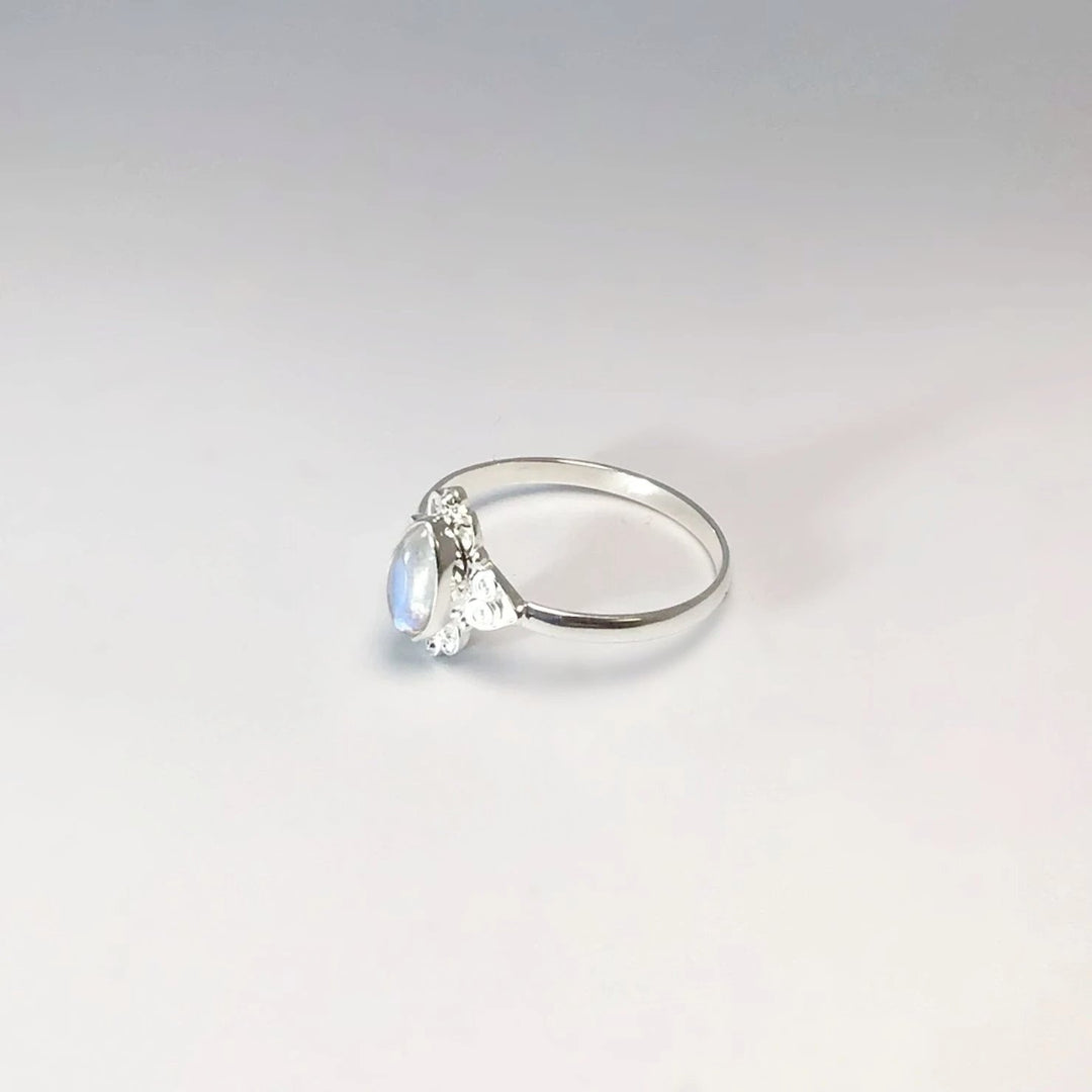 Rainbow Moonstone Ring