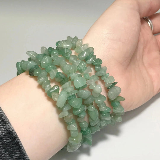 Green Aventurine Chip Beaded Bracelet