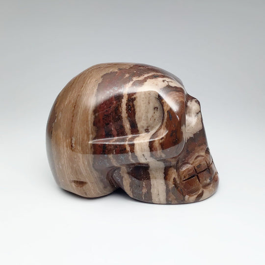 Carved Chocolate Jasper Skull